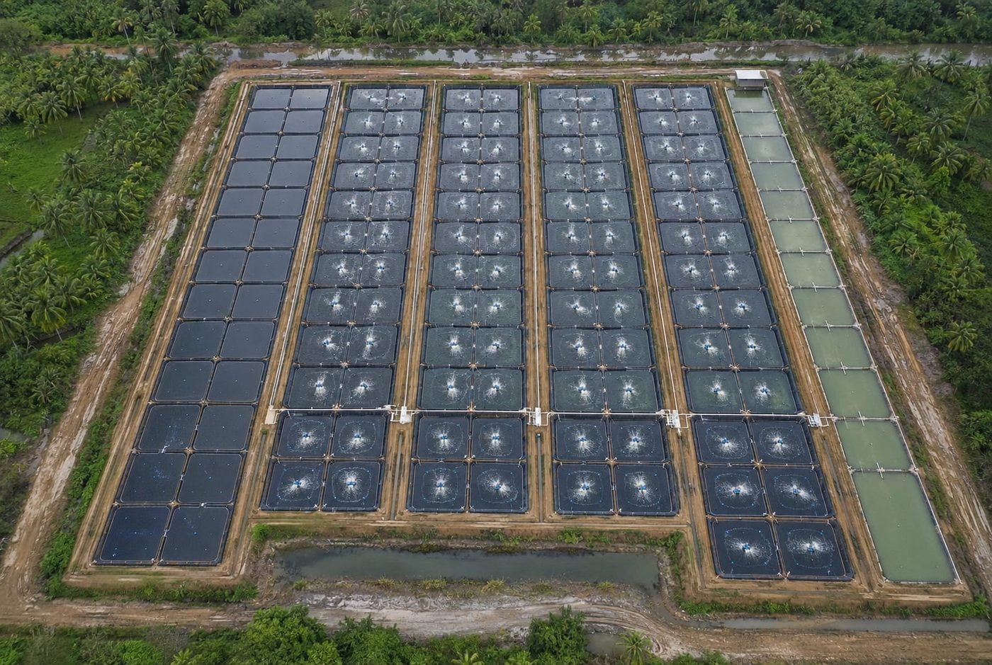 UdangX farm from above — Sumatra